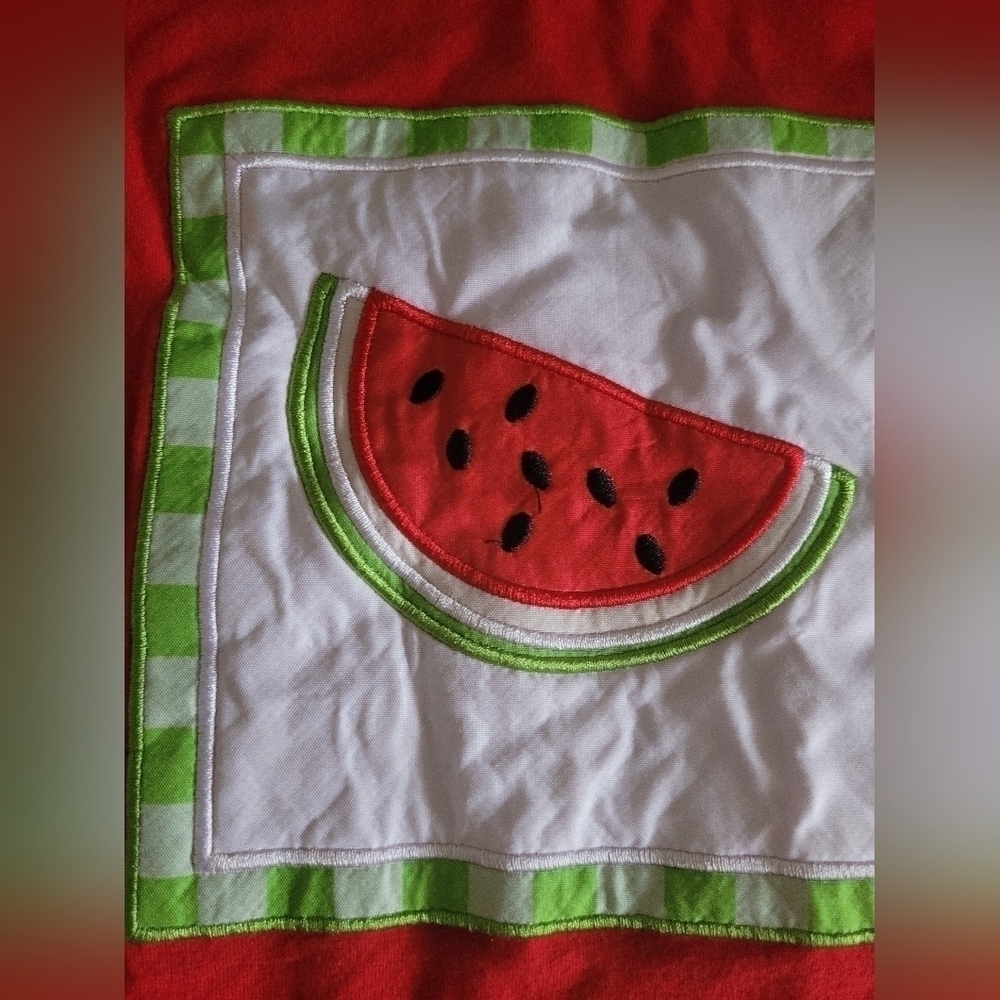 Red Watermelon Ruffled Top - Picture 3 of 5